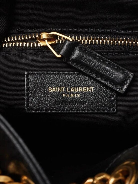 Yves Saint Laurent Black Quilted Lambskin Leather Jamie Backpack Bag main image 8